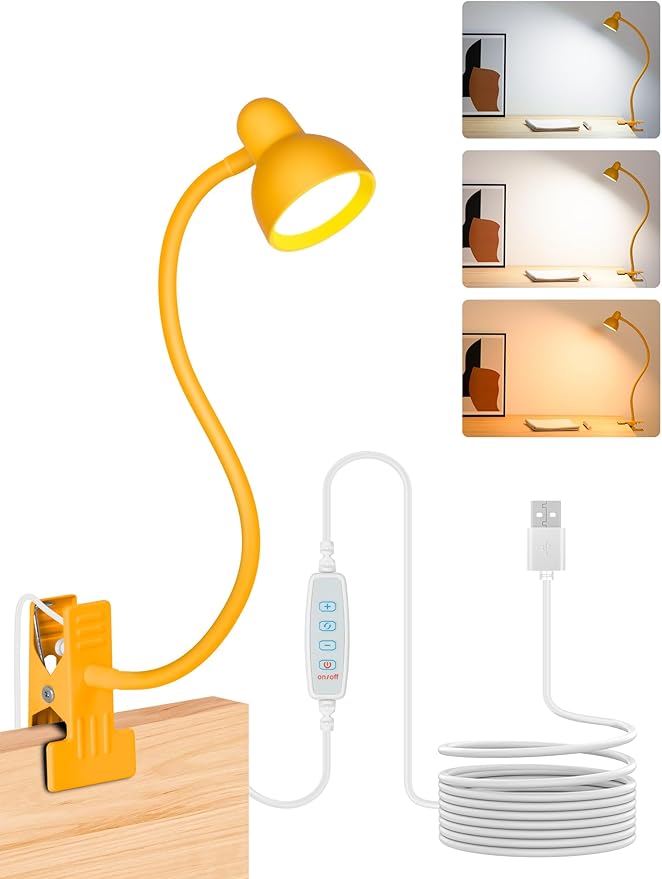 LiFMIRA Desk Lamp Clip on Lamp for Bed, LED Reading Light for Bed Yellow | 3 by LiFMIRA