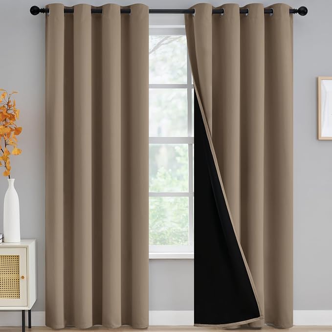 Yakamok Khaki Blackout Curtains 84 inches Long by Yakamok