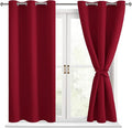 Blackout Curtains for Bedroom, Christmas Red 38 x 54 Inch, 2 Panels | Thermal by Hiasan