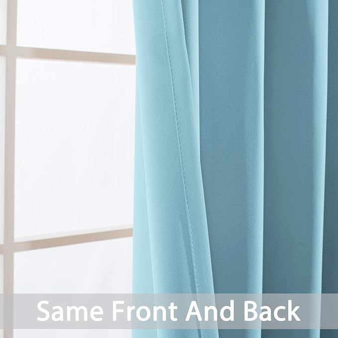 Yakamok Room Darkening Curtains 52x72 inch Length Sky Blue-Living Room | 2 - Image 6