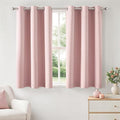 Short Light Pink Blackout Kitchen Curtain W40 x L45 Inch 2 Panels | Thermal by Woaboy