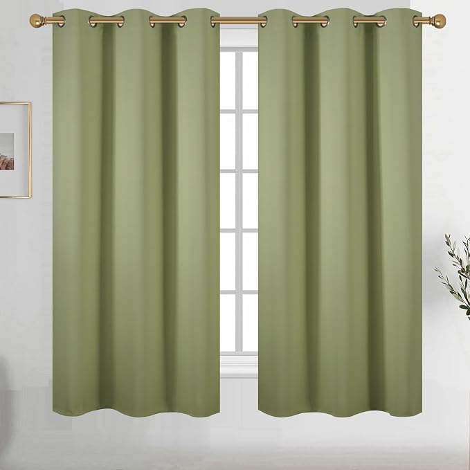 Diraysid Sage Green Grommet Blackout Curtains by Diraysid%2C+refresh+your+life