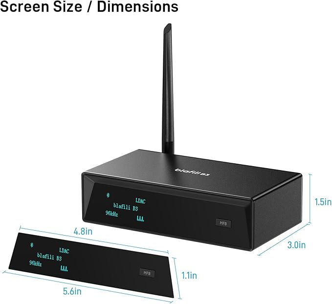 blafili B3 Professional XLR Bluetooth v5.1 Music Receiver, LDAC & aptX HD Streamer, Built-in ESS DAC, Analog RCA, Digital Optical and COAXIAL Outputs, for Audio Mixer, DJ Speakers & PA System
