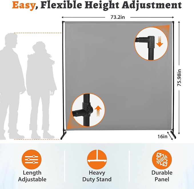 Room Divider Single Panel, Fabric Portable Privacy Screen Wall Divider - Image 4