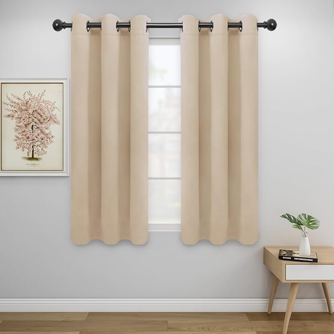 Easy-Going Thermal Grommet Blackout Curtains, 2 Panels 34x54 in, Noise Reduction by Easy-Going