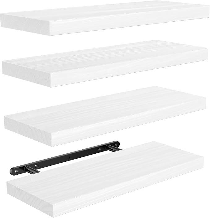 Amada Paulownia Wood Floating Shelves by AMADAHOMEFURNISHING