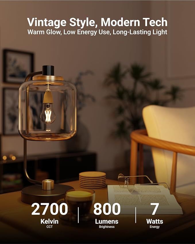 Sunco 16 Pack A15 Light Bulb LED, Edison Style Bulb, Dimmable Vintage Filament Lighting, 800 LM, 7W (60W Equivalent), 2700K Soft White, E26 Medium Base, Wet Rated UL.