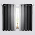 COSVIYA Grommet Ombre Black Room Darkening Curtains 63 inch by COSVIYA