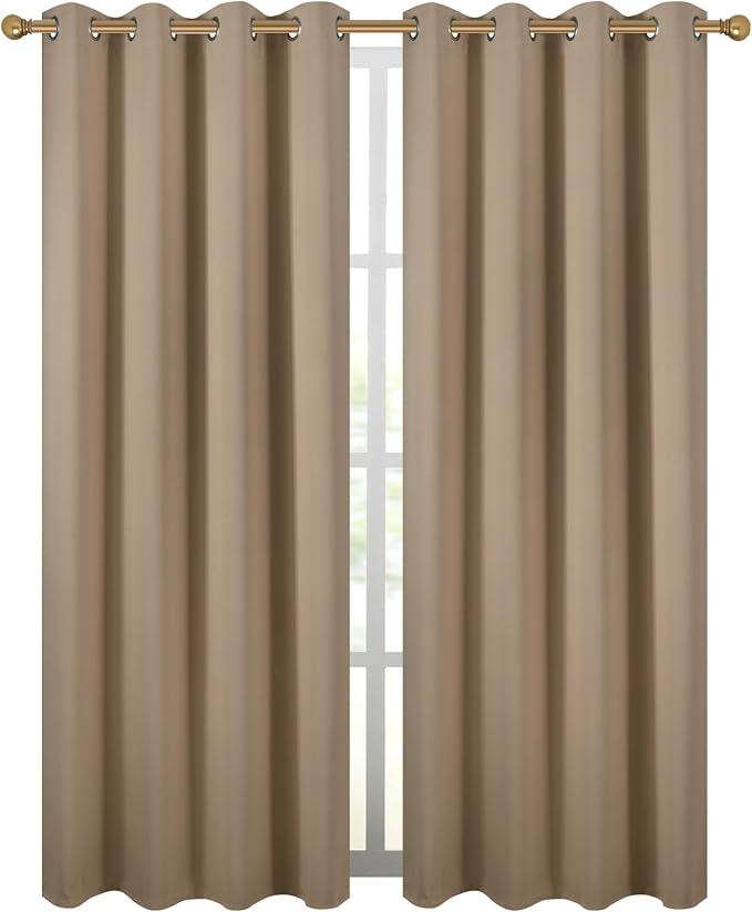 Diraysid Natural Grommet Blackout Curtains - Image 2