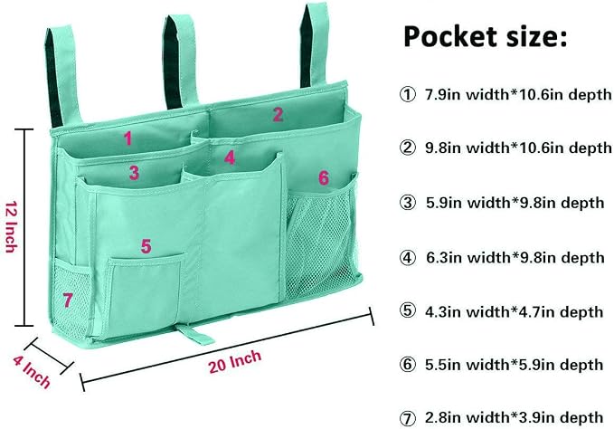 Sugaroom Bedside Storage Caddy, Bunk Bed Organizer Bed Storage Pocket Bedside - Image 8