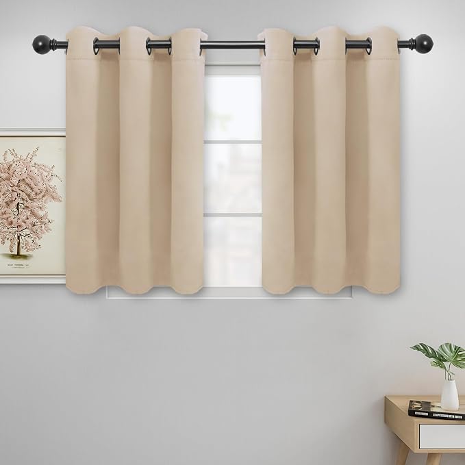 Easy-Going Thermal Grommet Blackout Curtains, 2 Panels 42x36 in, Noise Reduction by Easy-Going