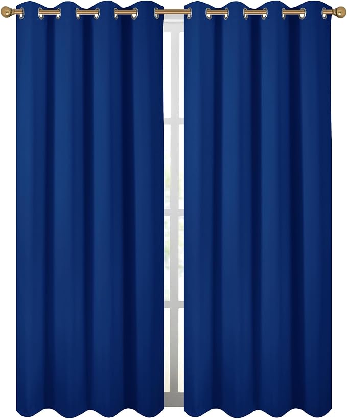 Diraysid Royal Blue Grommet Blackout Curtains - Image 2