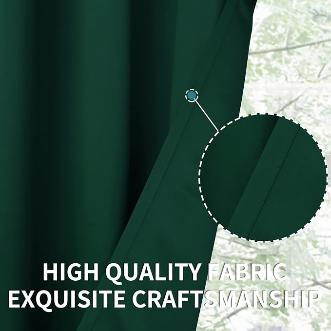 BGment Emerald Green Blackout Curtains 40 Inches Long - Image 7