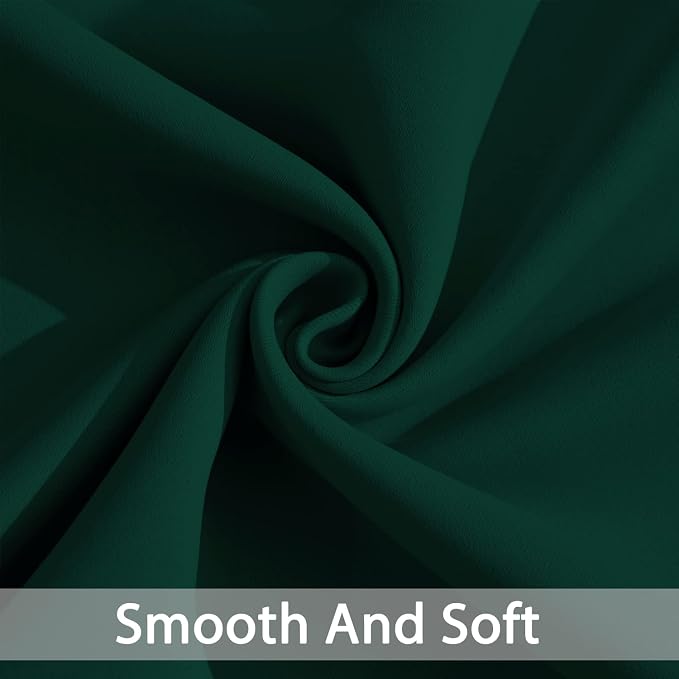 Yakamok Blackout Curtains 38x72 inch Dark Green Thermal Drapes-Bedroom | 2 - Image 4