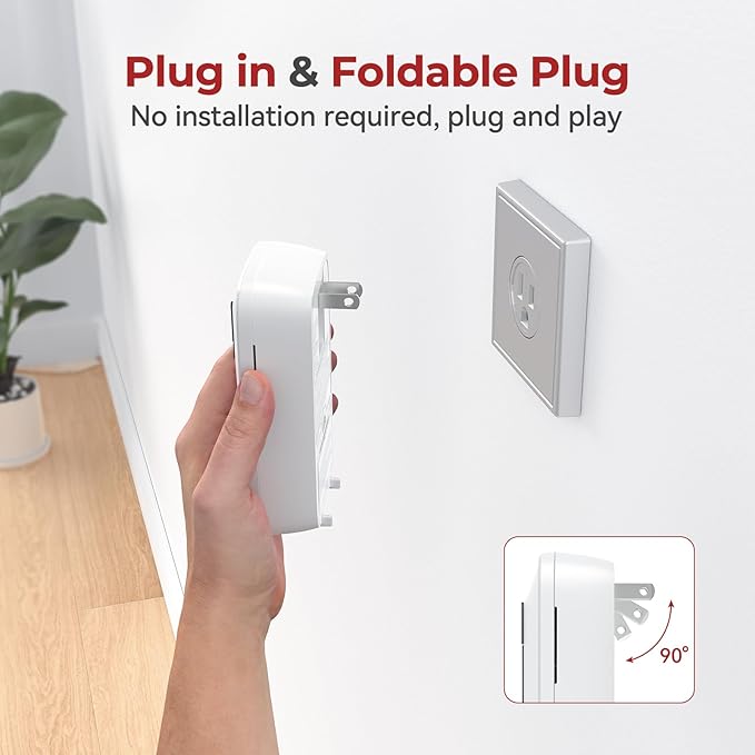 Siterlink Carbon Monoxide Detectors Plug in,10 Year Replaceable Battery Operated Co Monitor Alarm,Plug and Play Co Detector,Portable Carbon Monoxide Detector for Home,Traval,RV,Hotel GS846A 4 Pack