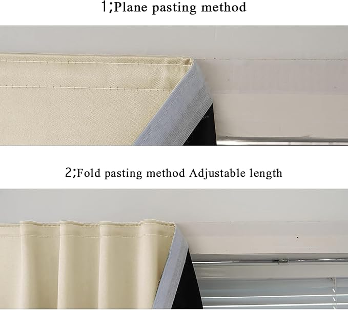 AJAZZ 100% Black Out Curtains Adhesive Blackout Temporary Curtain No Drilling - Image 6