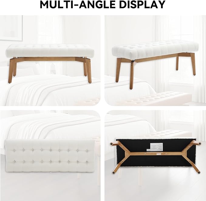 DUOMAY 45.5 Sherpa Upholstered End of Bed Bench - Image 9