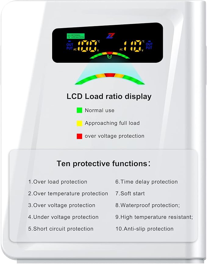 Step Down Transformer 220v to 110v Voltage Converter 2000w, No Noise, Ten Protection Functions, Suit for Juicer, Toaster, Chocolate Machine and Other US Appliances Used in Europe
