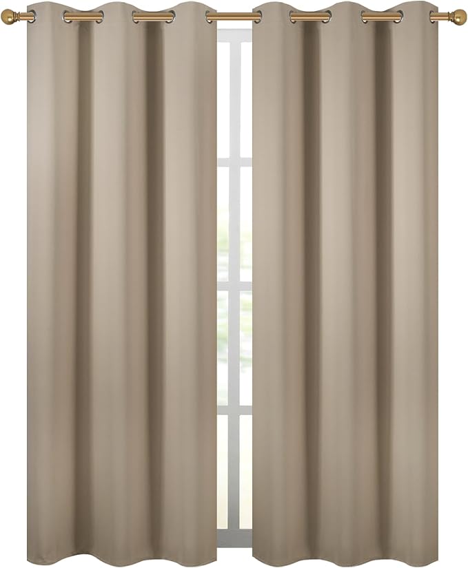 Diraysid Khaki Grommet Blackout Curtains - Image 2