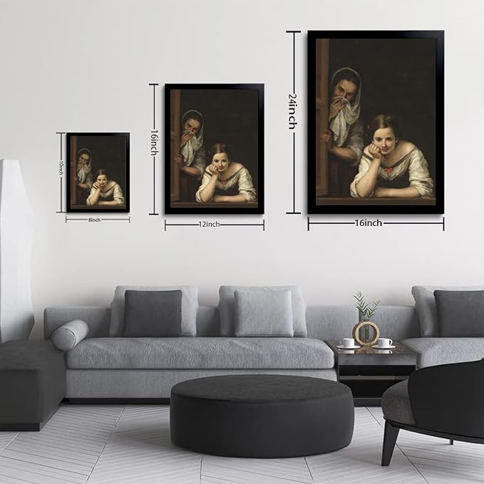 OIQArtOIQ Funny Bathroom Framed Wall Art Vintage Canvas Wall Art Prints Two - Image 5
