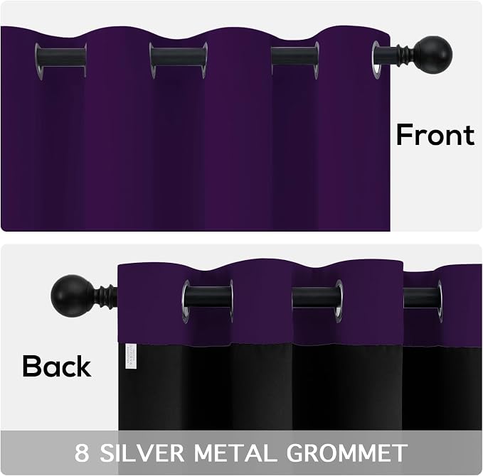 Yakamok Purple Blackout Curtains 63 inches Long - Image 6