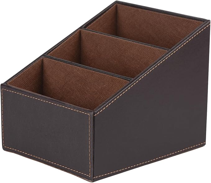 PU Leather Remote Control Holder Organizer by I-MART