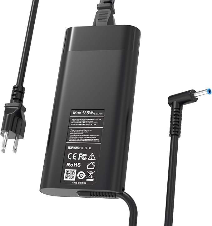 Ruilezyo 135W Laptop Charger Compatible with HP Spectre X360 15 16 2-in-1 16t-f100 15t-df1 15-df 16-f Business Laptop Pavilion Gaming 16 15 17 16-a 15-ec 15-cx 15-ec0751ms l15534-001 Power AC Adapter