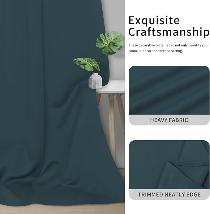 Easy-Going Thermal Grommet Blackout Curtains, 2 Panels 34x72 in, Noise Reduction - Image 5