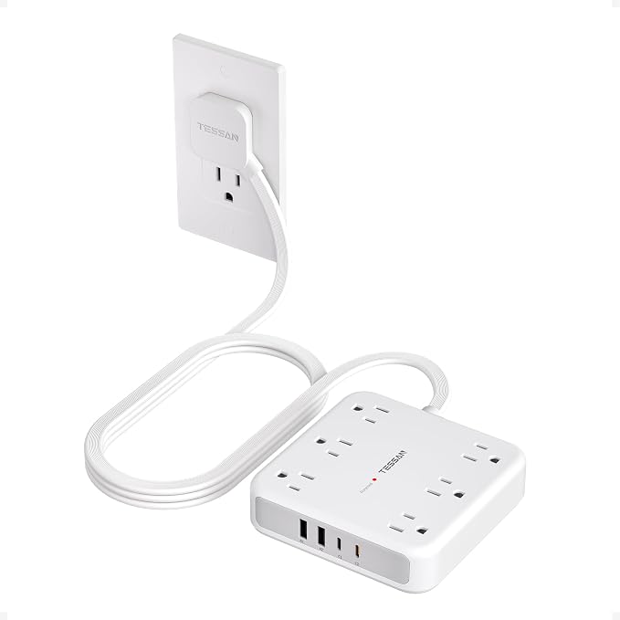 TESSAN 5Ft Grey Extension Cord by TESSAN