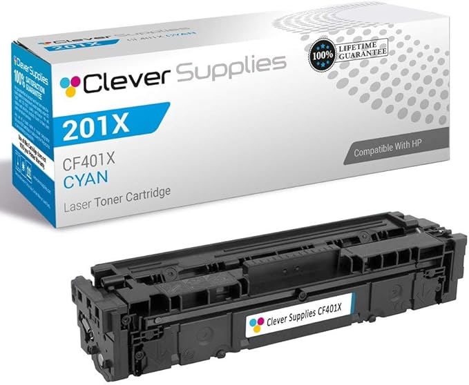 CS Replacement Toner Cartridge Compatible with HP 201X CF401X Cyan Color Pro MFP M277n Pro M252 Pro M252dw Pro MFP M277 Pro M277dw