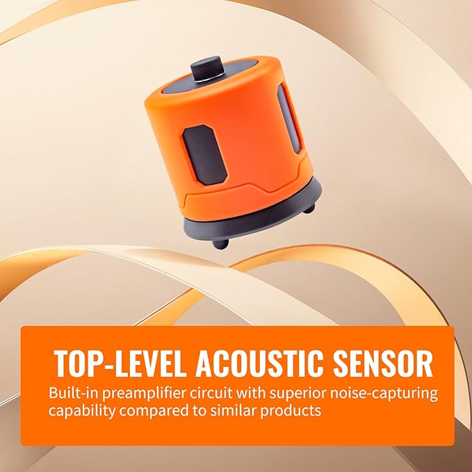 PQWT Underground Water Leak Detectors for Home and Outdoor PQ125C Wall Pipe Water Leakage Detection with Touchscreen Earphone and Carrying Case Multi Sensor Acoustic Pipeline Sound Intensifier