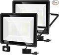 YANYCN 2 Pack 300W LED Motion Sensor Flood Light,LED Work Light with Plug,Super Bright IP66 Waterproof Floodlight Outdoor 43500 lumens 5000K Daylight Dusk to Dawn Security Light for Garage,Front Porch