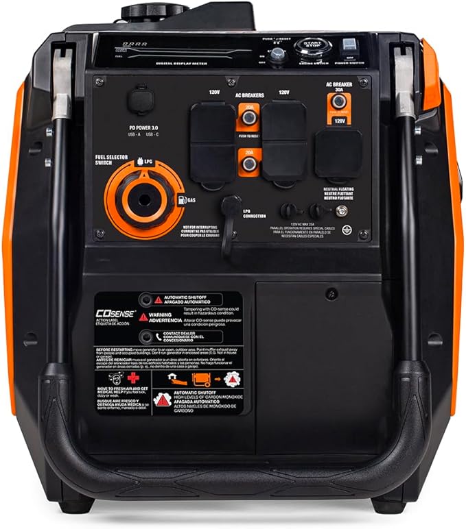 Generac 5,200-Watt Dual-Fuel Portable Inverter Generator - Gas and Propane Compatible - Quiet Operation - Clean, Stable Power - CA Compliant - Great for Home Backup, Camping, and RV Use