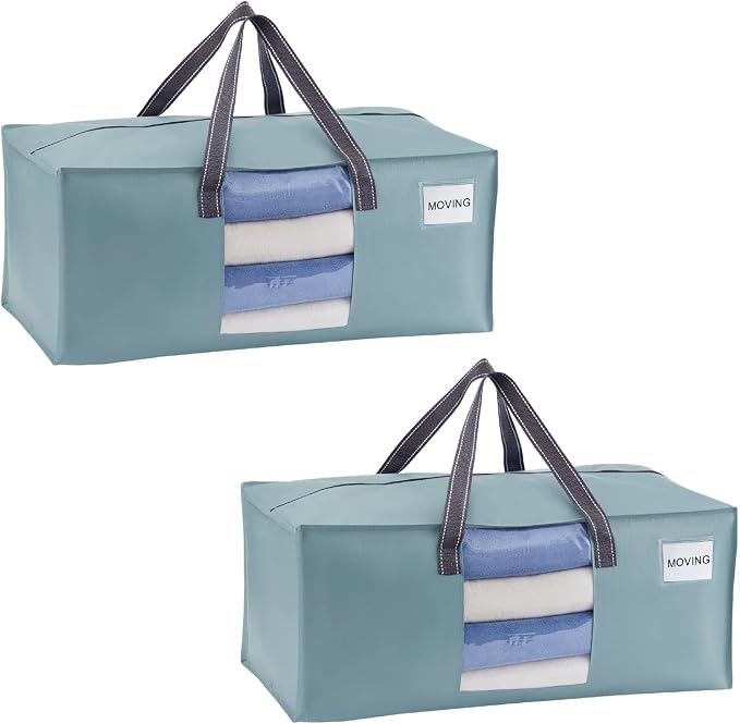 VENO Heavy Duty Moving Bags, Storage Bags, Light Blue, 2 Pack | Packing Supplies by Veno
