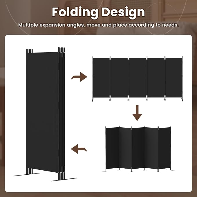Room Divider 5 Panel Privacy Screen - Image 4