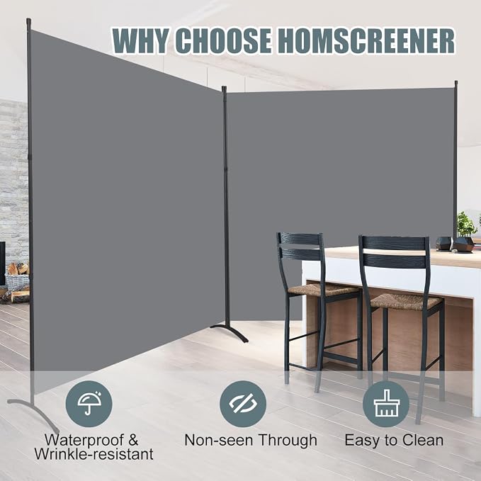 Room Divider Folding Privacy Screens, 6FT Tall Divider - Image 2