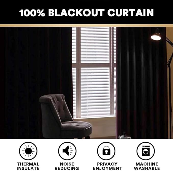 PrinceDeco 100% Blackout Linen Curtains 108 Inches Long 2 Panels Textured Room Darkening Thermal Drapes for Bedroom Dining Room, Soundproof Window Treatment Drapes for Hall Room,Grey, Set of 2