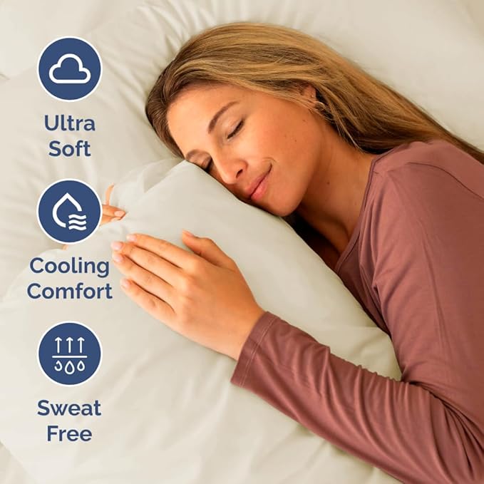 RV Short Queen Sheet Set 60 X 75 - 4 Piece RV Short Queen Bed Sheets - Soft, Breathable & Cooling - Designed for Bunks, Trailers & Campers - Fits 8” to 12" Mattress - Hotel Luxury Bedding - Off White