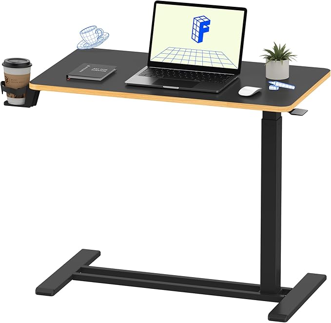 FLEXISPOT H7 32" Pneumatic Height-Adjustable Overbed Table by Unknown