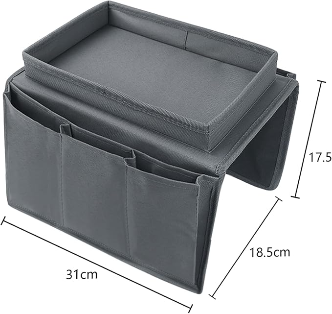 5 Pockets TV Remote Control Holder Couch Sofa Tray Armrest Organiser Oxford - Image 7