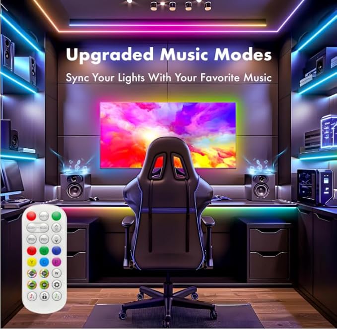 ATHONO 166 ft I(2 Rolls of 83ft) C+RGB,Led Lights for Bedroom,Music Sync Color Changing,Led Strip Lights,with Remote App Control, Led Lights for Room Home Kitchen Decor Party