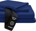 THE LAD COLLECTIVE 3.0 Twin XL Bedding Set - Twin XL Bedding Sets - 4-Piece Bedset w/Fitted Sheet, Top Sheet & 2 Standard Pillowcases [Duvet Not Included] - Bamboo-Cotton - Atlantic [Navy Blue]