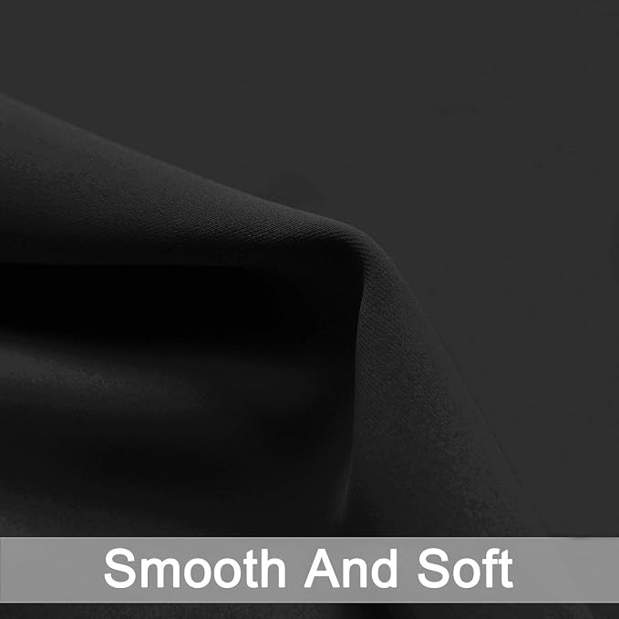 Yakamok Blackout Curtains 38x63 inch Black Thermal Drapes-Bedroom | 2 panels - Image 4
