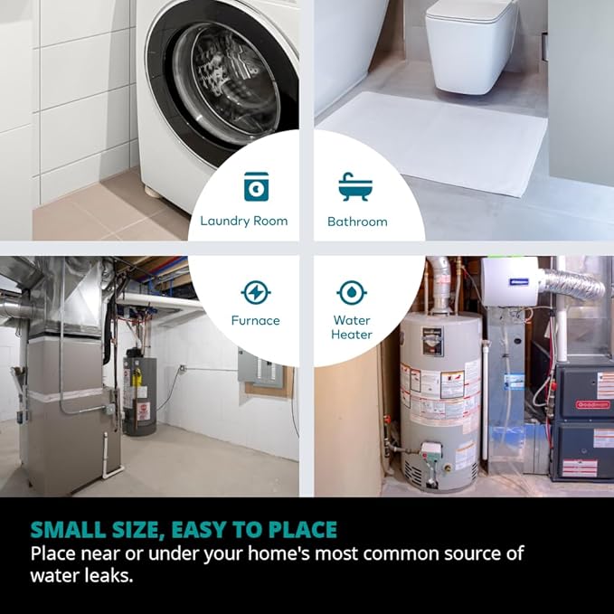 Centralite by Ezlo Water Sensor - Monitors Your Whole Home for Leaks - Detects Water Leaks in a Kitchen, Bathroom, Basement or Laundry Room - Zigbee