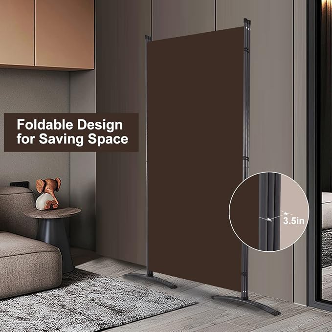 3 Panel Folding Room Divider, Sturdy Frame Freestanding Wall Divider | - Image 3