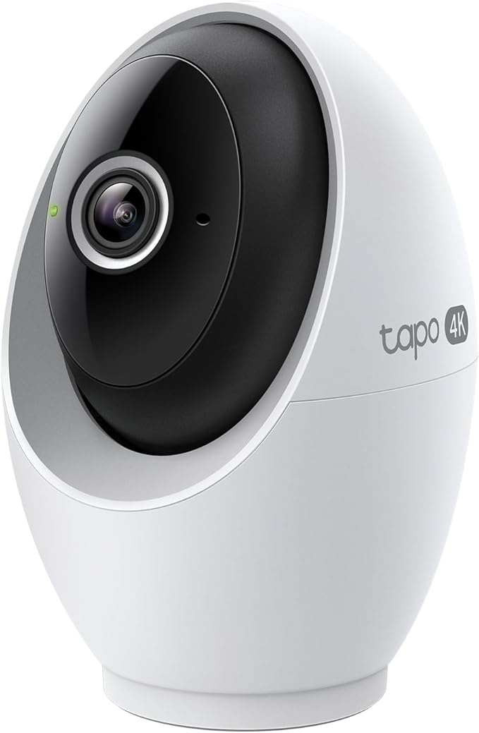 Tapo 4K Pan/Tilt Indoor Security Camera for Baby Monitor, Dog Camera w/Motion Detect and Track, 360° View, Color Night Vision, SD/Cloud Storage, Works w/Alexa, Google, and Bixby RoomCam 4K