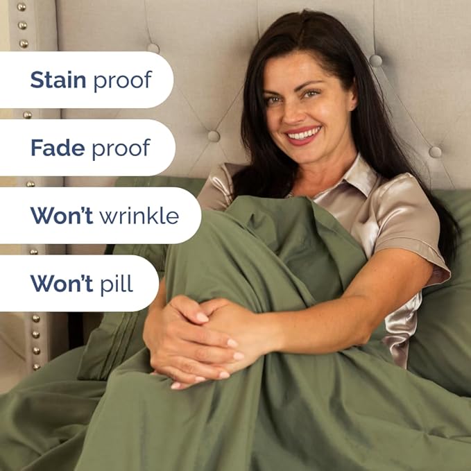 Full XL Bed Sheet Set - 4 Piece Extra Long Extended Full XL Sheets - Soft, Breathable & Cooling - Fits 8” to 16" Mattress w/ Deep Pockets - 54" x 80" - Easy-Fit, Wrinkle & Fade Resistant - Sage Green