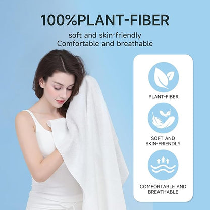 10 PCS Disposable Bath Towels, Large Disposable Towel Tablets Disposable Towels Portable Thick Paper Towel Reusable Suitable for Hiking Camping Sports Swimming and Traveling, 55.1 x 27.5 Inches