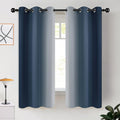 COSVIYA Grommet Room Darkening Ombre Navy Blue Curtains W42xL63 inch | Navy and by COSVIYA