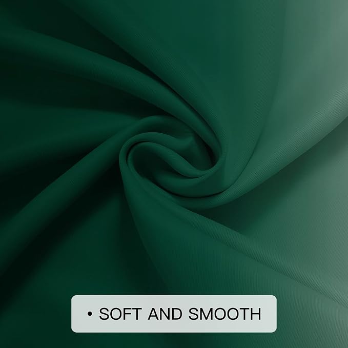 COSVIYA Curtains & Drapes Grommet Ombre Dark Green Curtains W52 x L63 Inch | - Image 5